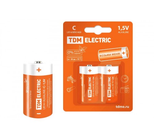 Элемент питания LR14 C Alkaline 1,5V BP-2   SQ1702-0011  TDM
