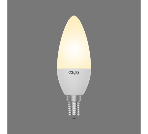 Лампа светодиодная Basic Свеча 5,5W 400lm 3000K E14 LED 1/10/100  1033116  Gauss