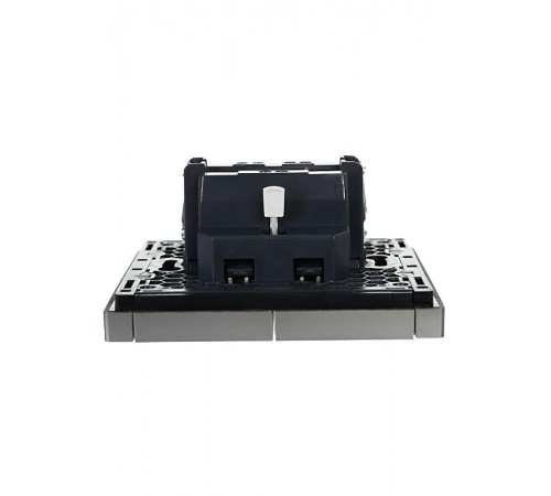 FORTE&PIANO Выключатель 2-клавишный с индикацией 10А FP506 сталь  FP-V20-1-10-1-K46  IEK