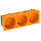 Розетка тройная 33° с з/к, 250 В, 16A (оранжевый) (STD-D3 ROR3)  6120124  OBO Bettermann