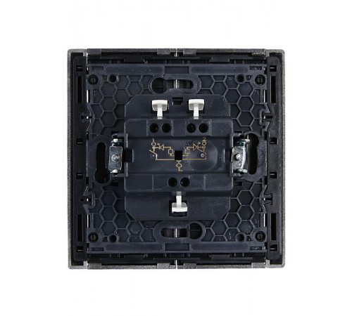 FORTE&PIANO Выключатель 2-клавишный с индикацией 10А FP506 сталь  FP-V20-1-10-1-K46  IEK