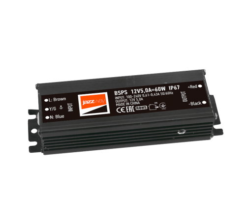 Драйвер для светодиодной ленты LED BSPS  12V5,0A=60W (new) влагозащищенный IP67  3329273A  Jazzway