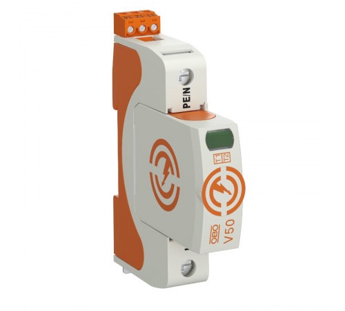 Устройства защиты от импульсных перенапряжений УЗИП для силовых сетей 1 пол. (Класс I+II), 320В (V50-1+FS-320)  5093546  OBO Bettermann