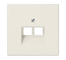 Крышка для двойных телефонных и компьютерных розеток (UAE), фиксация винтом; термопласт; слоновая кость; LS990  LS969-2UA  Jung