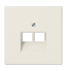 Крышка для двойных телефонных и компьютерных розеток (UAE), фиксация винтом; термопласт; слоновая кость; LS990  LS969-2UA  Jung