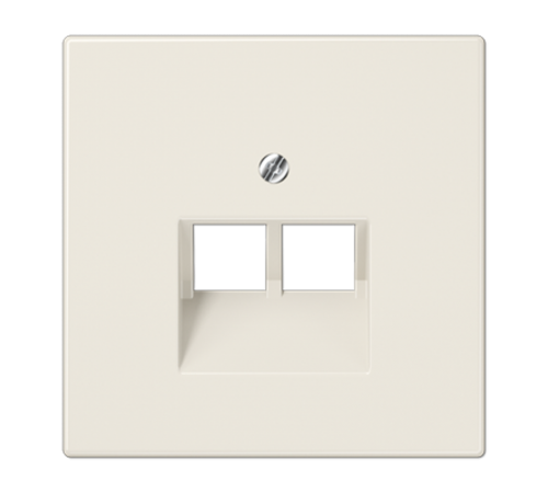 Крышка для двойных телефонных и компьютерных розеток (UAE), фиксация винтом; термопласт; слоновая кость; LS990  LS969-2UA  Jung