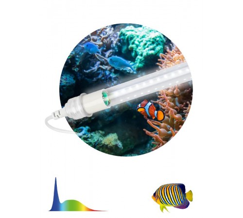 Фитолампа для растений светодиодная FITO-15W-Ra90-Т8-AQUA для аквариума, 15 Вт, полный спектр  Б0057418  ЭРА