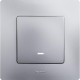 Etika Алюминий Выключатель 1-клавишный с подсветкой/индикацией, автозажимные клеммы, 10 AX, 250 В  672403  Legrand