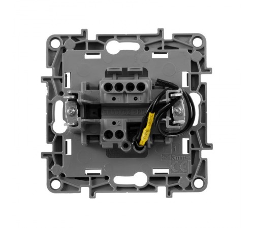Etika Алюминий Выключатель 1-клавишный с подсветкой/индикацией, автозажимные клеммы, 10 AX, 250 В  672403  Legrand