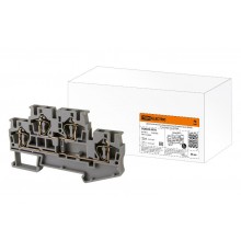 Двухуровневый зажим клеммный безвинтовой (ДЗКБ) 4 мм2 40А серый  SQ0822-0070  TDM