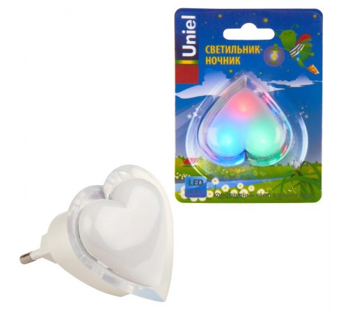 Светильник-ночник DTL-308-Сердечко/RGB/3LED/05W без выключателя.  10321  Uniel