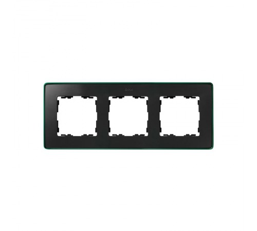 Simon 82 Рамка декоративная, 3 поста, Select, S82 Detail, графит-зеленый металлик  8201630-250  Simon