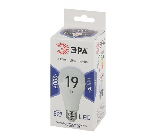 Лампа светодиодная LED 19Вт Е27 6000К A65-19W-860-E27  Б0031704  ЭРА
