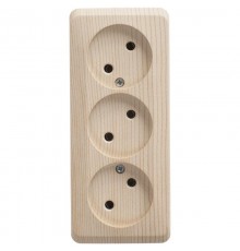 Этюд Сосна О/У Розетка 3-ая без заземления без шторок 16А 250B  PA16-009D  SE