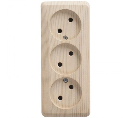 Этюд Сосна О/У Розетка 3-ая без заземления без шторок 16А 250B  PA16-009D  SE