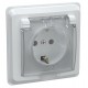ВЕГА белый Розетка 1-местная с/з со шторками с крышкой 16А РСбш10-3-ВБ IP44  ERV16-K01-16-DM  GENERICA