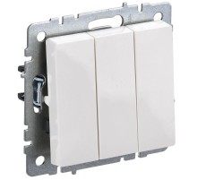 BRITE Выключатель 3-клавишный 10А ВС10-3-0-БрБ белый  BR-V30-0-10-K01  IEK