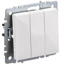 BRITE Выключатель 3-клавишный 10А ВС10-3-0-БрБ белый  BR-V30-0-10-K01  IEK
