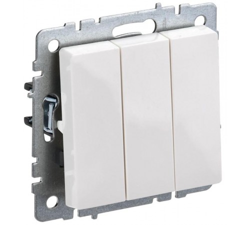 BRITE Выключатель 3-клавишный 10А ВС10-3-0-БрБ белый  BR-V30-0-10-K01  IEK