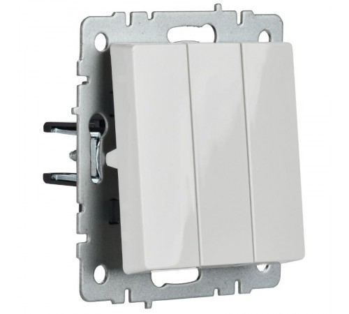 BRITE Выключатель 3-клавишный 10А ВС10-3-0-БрБ белый  BR-V30-0-10-K01  IEK