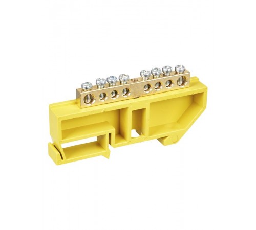 Шина PE "земля" на DIN-изоляторе ШНИ-6х9-8-Д-Ж  YNN10-69-8D-K05  IEK