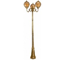 Светильник садово-парковый PL3809 3*60W 230V E27 600*600*2310мм черное золото (столб 2,29M)  11390  FERON