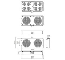 Модуль TFAB-T2FR-RAL7035 вентиляторный потолочный с 2-мя вентиляторами  451715  Hyperline