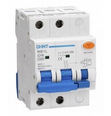 Выключатель автоматический дифференциального тока NB1L 2P C10 30mA тип AC 10kA (54mm) (R)  205089  CHINT