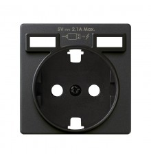 Накладка для розетки Schuko с зарядным устройством 2хUSB цвета графит S82  8200049-038  Simon