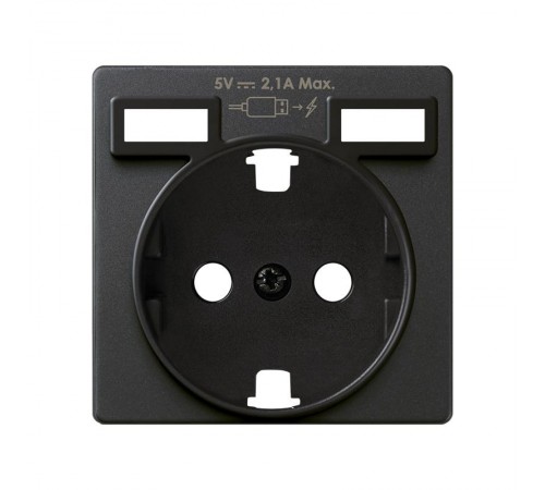 Накладка для розетки Schuko с зарядным устройством 2хUSB цвета графит S82  8200049-038  Simon