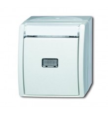 Кнопка 1-клавишная, НО контакт, с 2-мя независимыми сигнальными контактами, IP44, ерия ocean цвет альп. белый  1484-0-0378   2CKA001484A0378  ABB