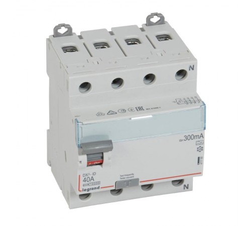 Выключатель дифференциальный (УЗО) DX3-ID 4п 40А 300мА тип A  411780  Legrand