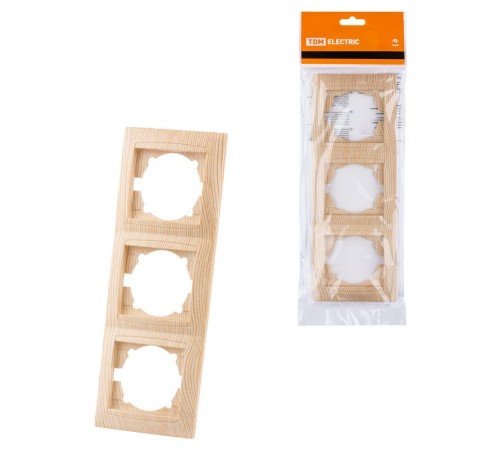 Рамка 3-х постовая вертикальная сосна "Лама"  SQ1815-0334  TDM