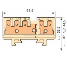 Клемма HD6/9.3G.2G quick-connect (fast on) 6,3x0,8мм, 6 мм. кв., 2 цепи (3 вертикальные с тестовым гнездом +2 вертикальные)  1SNA160563R0000