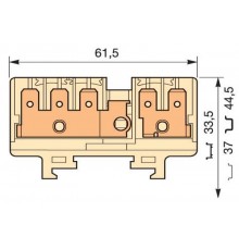 Клемма HD6/9.3G.2G quick-connect (fast on) 6,3x0,8мм, 6 мм. кв., 2 цепи (3 вертикальные с тестовым гнездом +2 вертикальные)  1SNA160563R0000