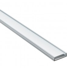 Профиль алюминиевый для светодиодной ленты накладной широкий, серебро CAB263  2м ( в комплекте 2 заглушки, 4 крепежа)  10277  FERON