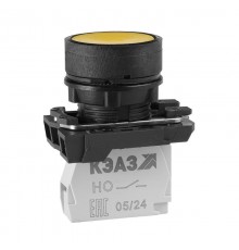 Кнопка КМЕ4520м-желтый-2но+0нз-цилиндр-IP54  354377  КЭАЗ