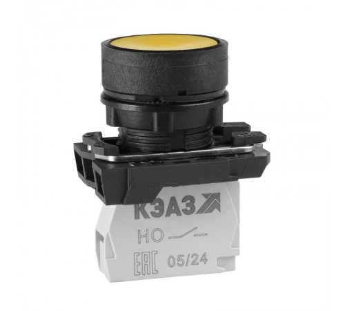 Кнопка КМЕ4120м-желтый-2но+0нз-цилиндр-IP40  354350  КЭАЗ