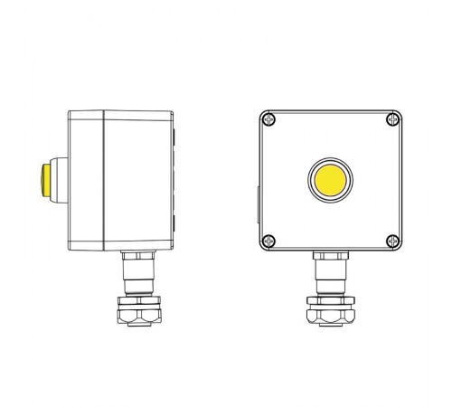 Взрывозащищенный пост управления из алюминия CPE-A-12-(1xLY(250))-1xKAEPM2MHK-20(C)1Ex d e IIC Т5 Gb / Ex tb IIIC T95°C Db IP66  2201.121.22.120J  D