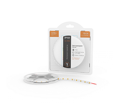 Лента светодиодная Basic LED 2835/60 12V 4,8W/m 312lm/m 3000K 8mm IP20 5m 1/100  BT005  Gauss