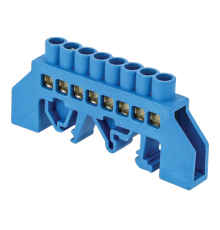 Шина "0" N 63.08 нейлоновый корпус на DIN-рейку (латунь) синий EKF PROxima  sn0-63-08-dn  EKF