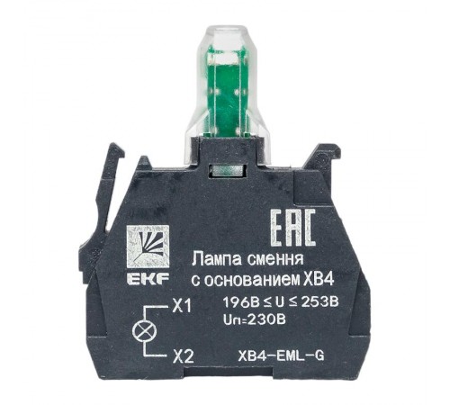 Лампа сменная c основанием XB4 зеленая 230В EKF PROxima    XB4-EML-G   EKF 