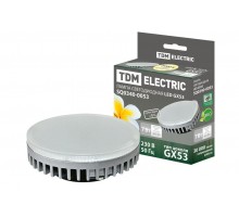 Лампа светодиодная LED 7Вт GX53 220В 3000К GX53 таблетка (плоский цилиндр)  SQ0340-0053  TDM