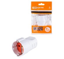 Кабельная розетка рифленая 2П+З 16А 250B белая  SQ1806-0211  TDM