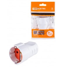 Кабельная розетка рифленая 2П+З 16А 250B белая  SQ1806-0211  TDM