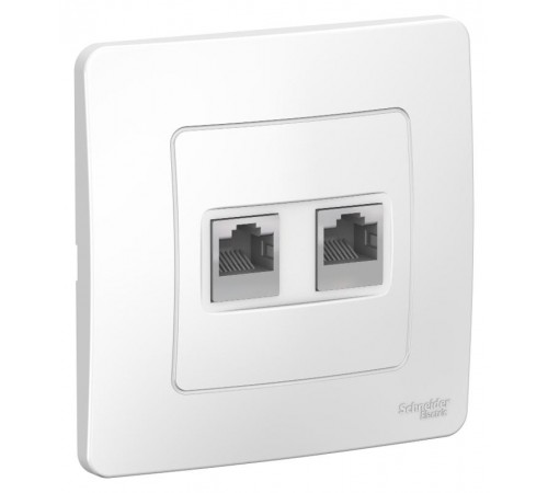 Blanca Белый С/У Розетка 2-ая комп/тлф, RJ45+RJ11  BLNIS045111  SE