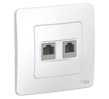 Blanca Белый С/У Розетка 2-ая комп/тлф, RJ45+RJ11  BLNIS045111  SE