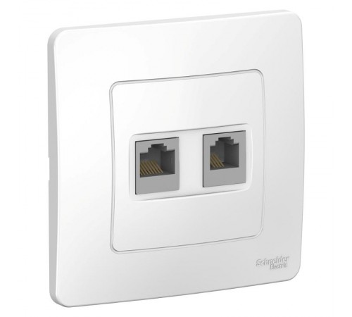 Blanca Белый С/У Розетка 2-ая комп/тлф, RJ45+RJ11  BLNIS045111  SE
