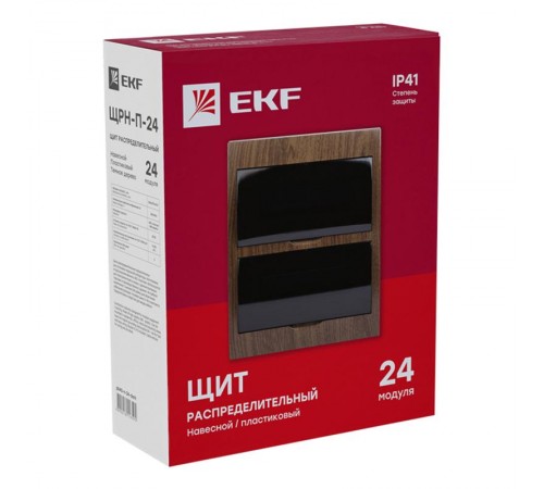 Щит распределительный навесной ЩРН-П-24 темное дерево IP41 EKF PROxima  pb40-n-24-dark  EKF