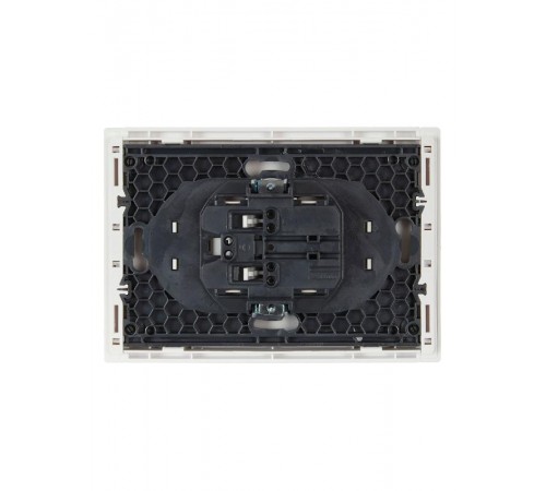 FORTE&PIANO Розетка 2-я без заземления, со шторками безвинтовое крепление 10А FP225 белый  FP-R23-10-1-K01  IEK